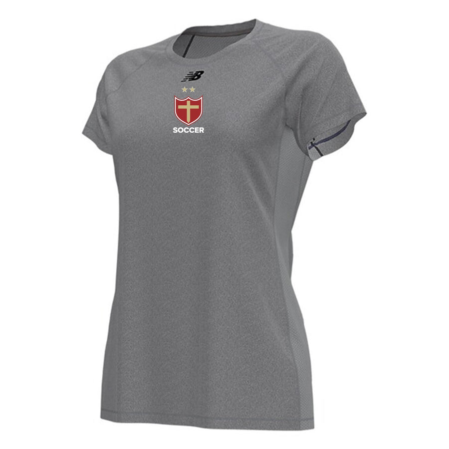 New Balance Brother Martin Women's Raglan Tech Tee - Grey Brother Martin 24   - Third Coast Soccer