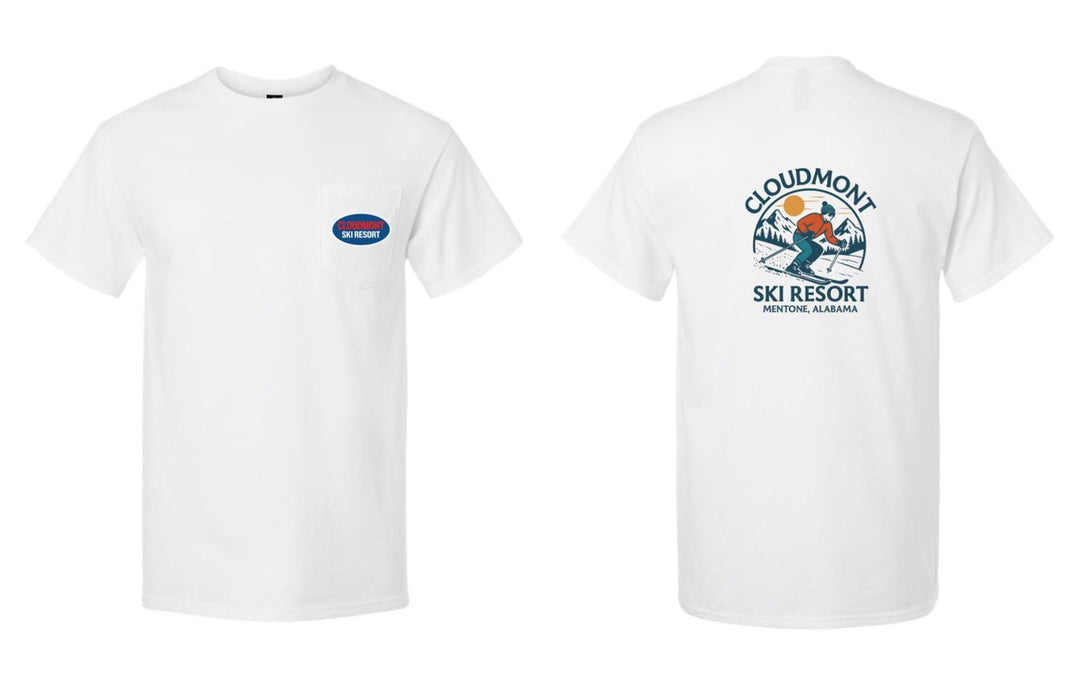 Cloudmont Ski Resort Short-Sleeve Pocket T-Shirt Cloudmont Ski Resort White Youth Small - Third Coast Soccer