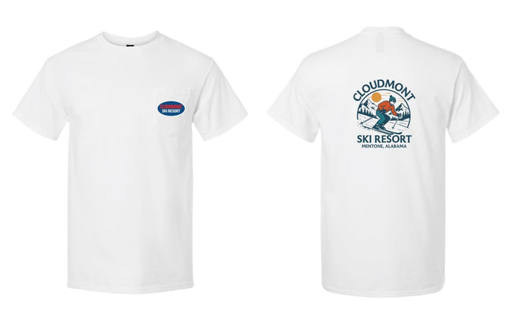 Cloudmont Ski Resort Short-Sleeve Pocket T-Shirt Cloudmont Ski Resort White Youth Small - Third Coast Soccer
