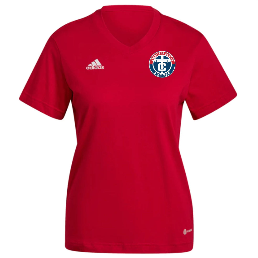 adidas Teurlings Women's Entrada 22 Crew Neck Poly Tee - Red TCHS 23   - Third Coast Soccer