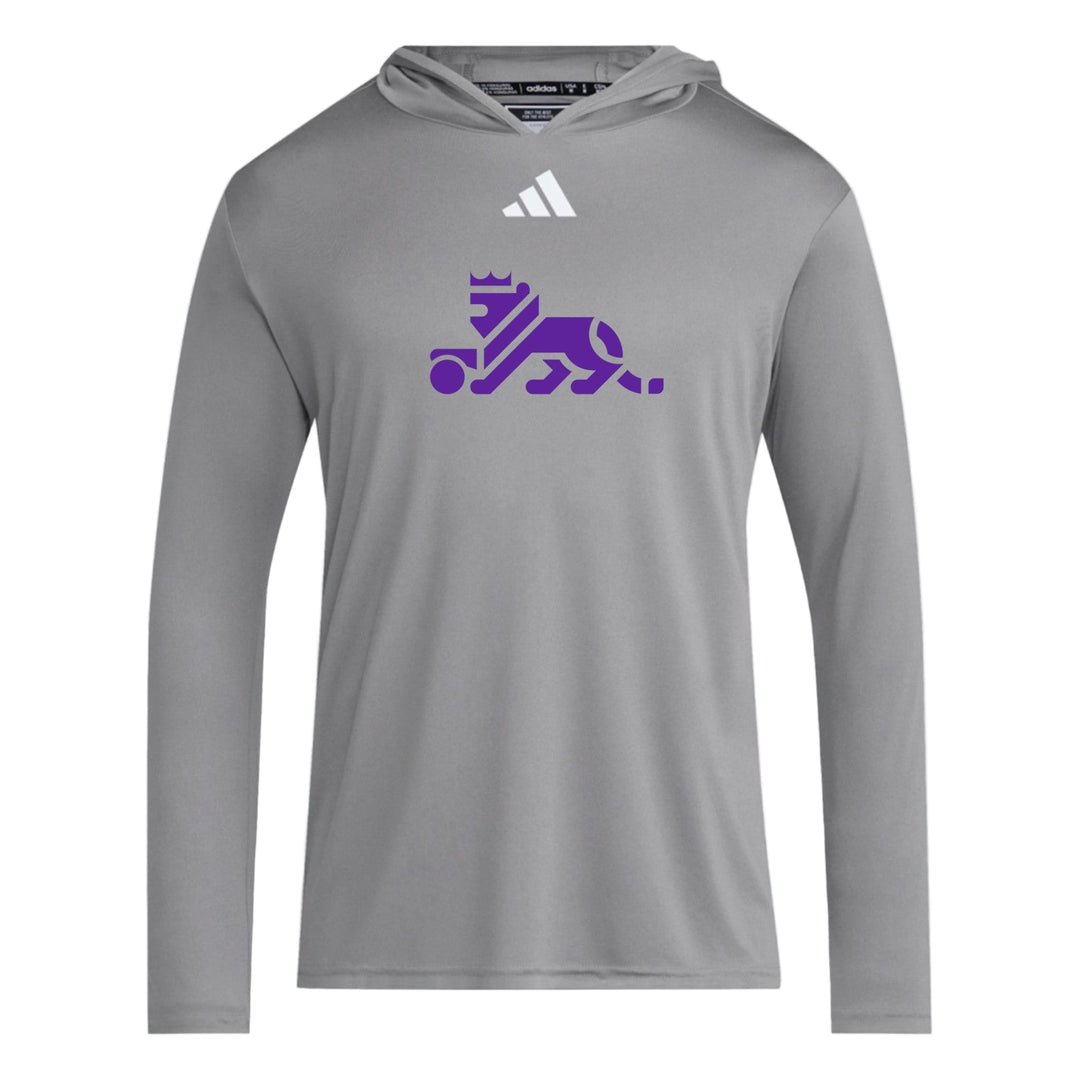 adidas Louisiana Elite Lion D4T LS Hoody Louisiana Elite Spiritwear Team Grey/White Mens Small - Third Coast Soccer