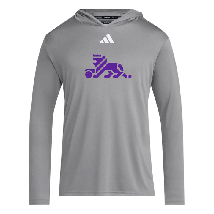 adidas Louisiana Elite Lion D4T LS Hoody Louisiana Elite Spiritwear Team Grey/White Mens Small - Third Coast Soccer