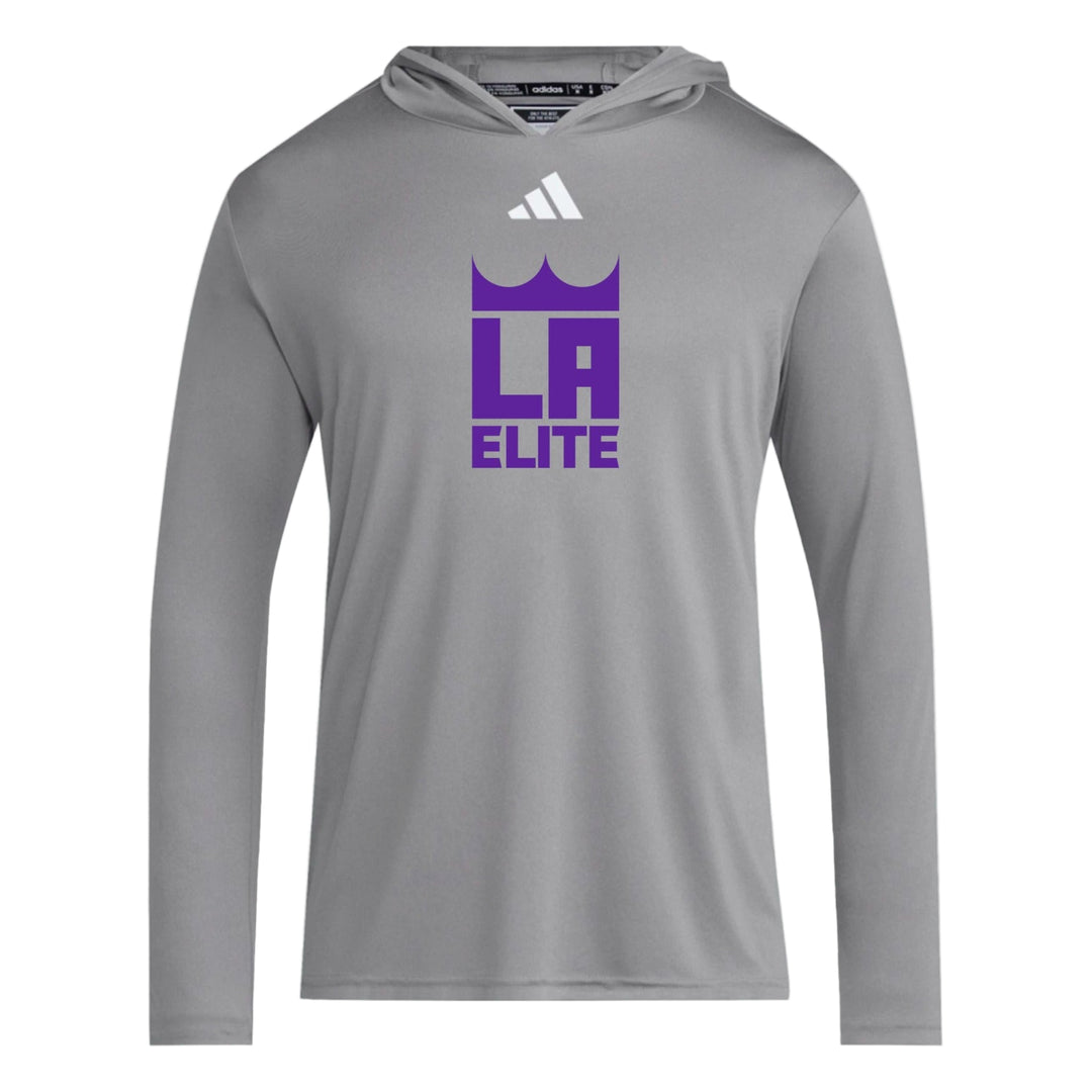 adidas Louisiana Elite Crown D4T LS Hoody Louisiana Elite Spiritwear Team Grey/White Mens Small - Third Coast Soccer