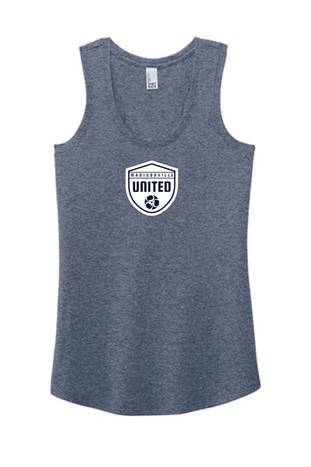 Madisonville United Women's Shield Racerback Tank Madisonville United Spiritwear Navy Frost Womens Small - Third Coast Soccer