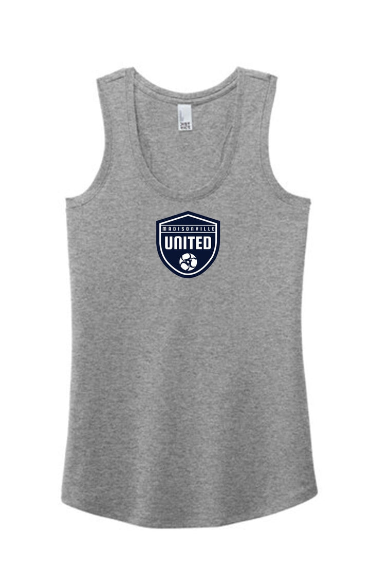 Madisonville United Women's Shield Racerback Tank Madisonville United Spiritwear Grey Frost Womens Small - Third Coast Soccer