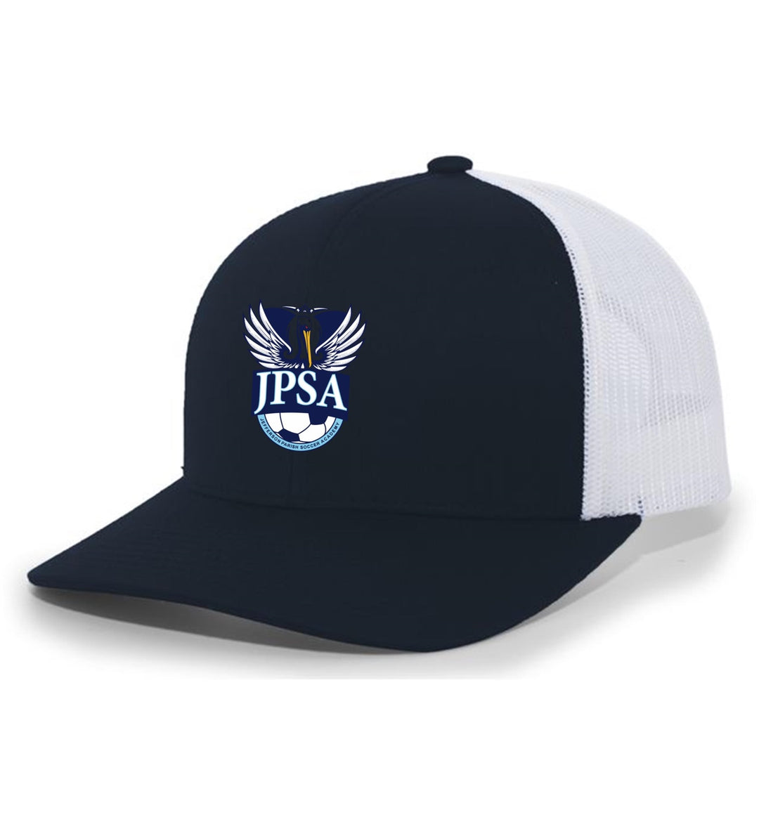 JPSA Flexfit Premium Trucker Hat JPSA Spiritwear Navy/White Full Color Patch - Third Coast Soccer