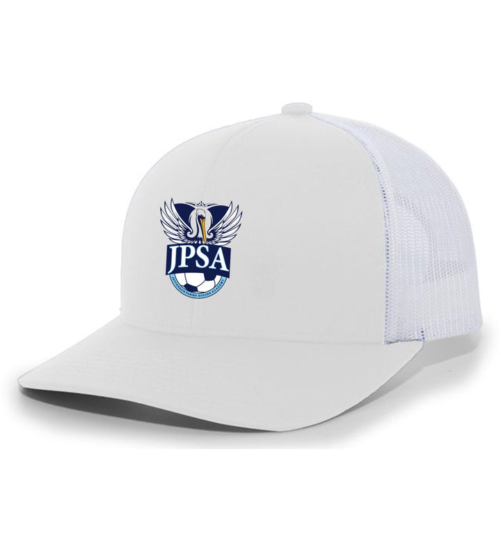 JPSA Flexfit Premium Trucker Hat JPSA Spiritwear White/White Full Color Patch - Third Coast Soccer