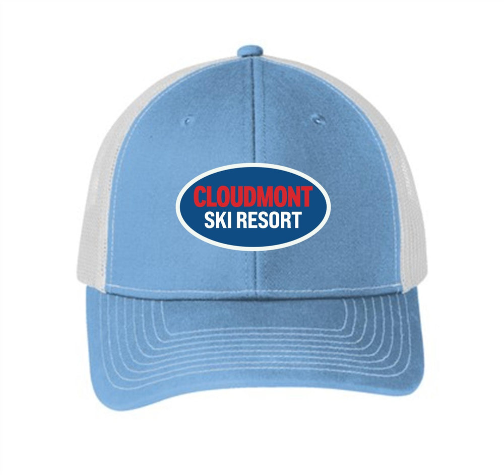 Cloudmont Ski Resort Trucker Hat CSR Oval Carolina Blue/White - Third Coast Soccer