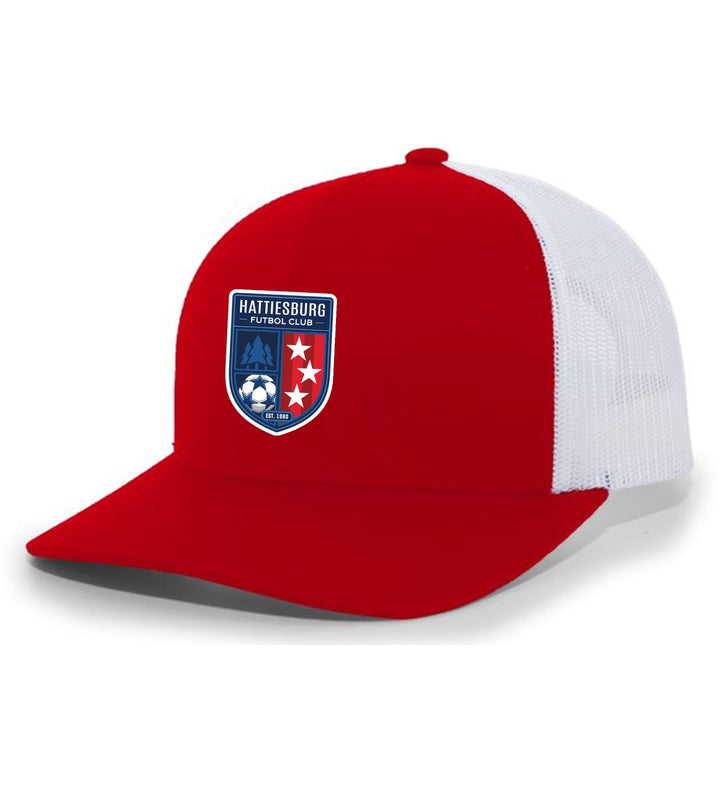 TCS HFC Premium Flex-Fit Trucker Hat HFC Spirtwear Red/White Full Color Patch - Third Coast Soccer