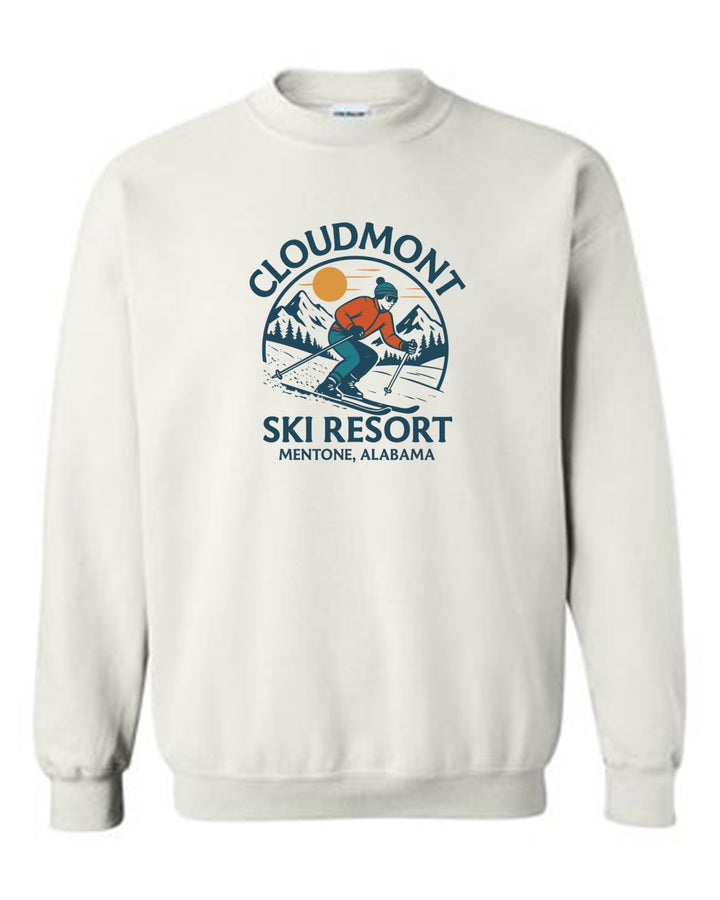 Cloudmont Ski Resort Crewneck Sweatshirt Cloudmont Ski Resort White Youth Small - Third Coast Soccer