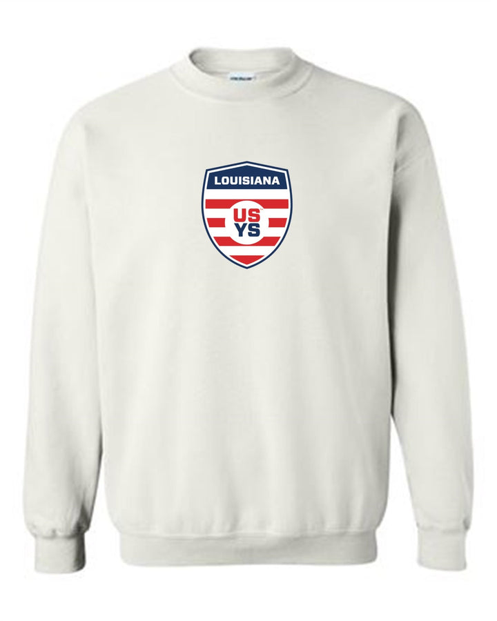 Louisiana Select USYS Crewneck Sweatshirt LA ODP Spiritwear White Youth Small - Third Coast Soccer