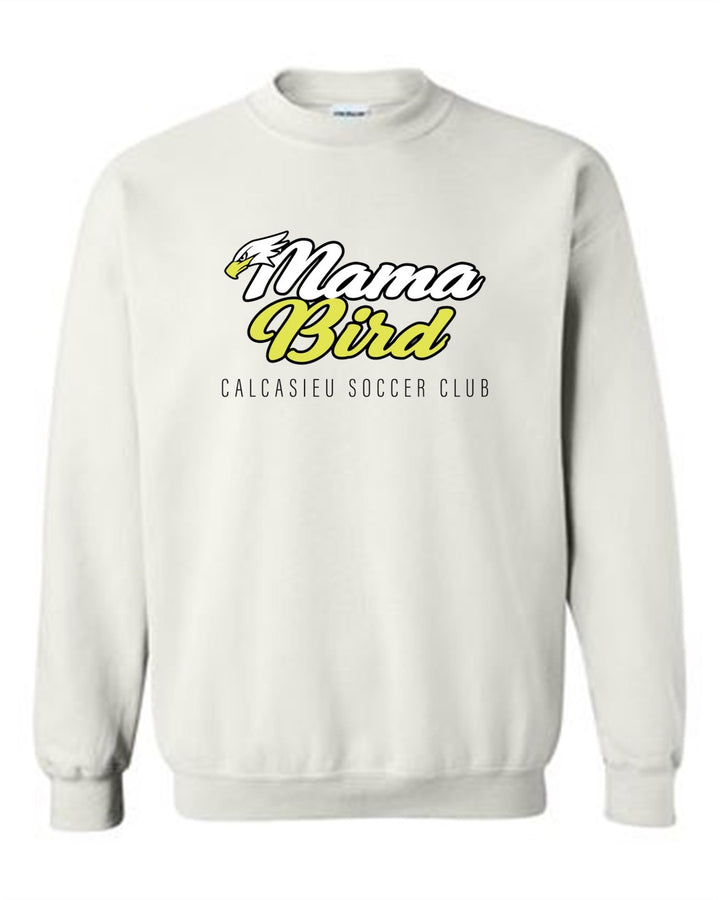 Calcasieu Soccer Club Mama Bird Crew Neck Sweatshirt CSC Spiritwear White Mens Small - Third Coast Soccer