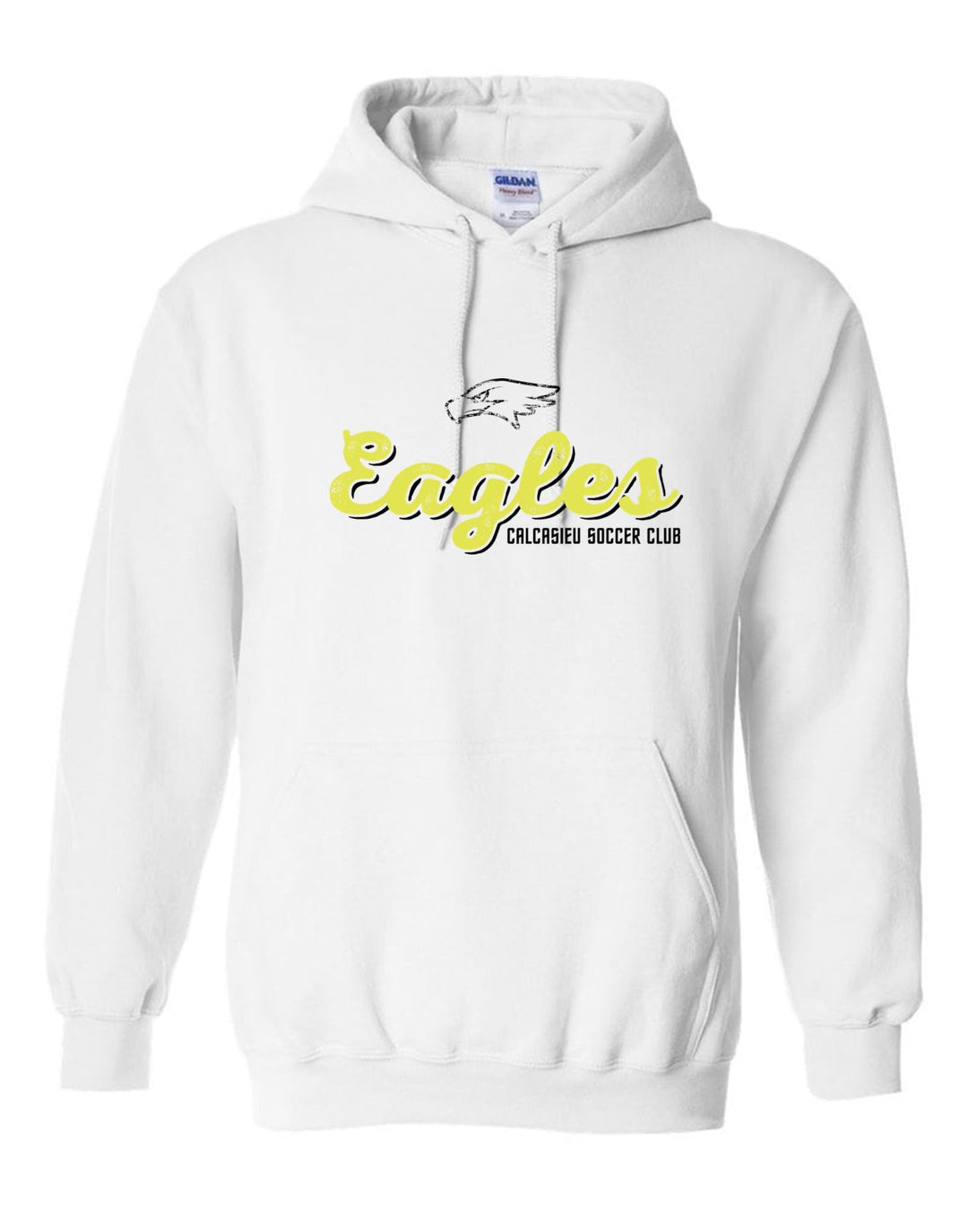 Calcasieu Soccer Club Eagles Hooded Sweatshirt CSC Spiritwear White Youth Small - Third Coast Soccer