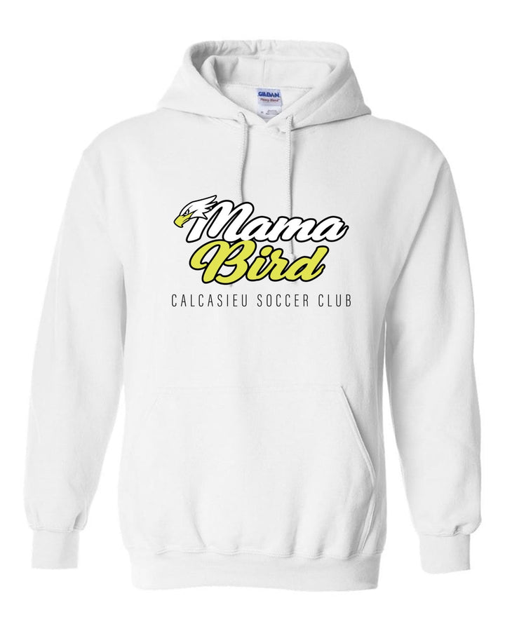 Calcasieu Soccer Club Mama Bird Hooded Sweatshirt CSC Spiritwear White Mens Small - Third Coast Soccer