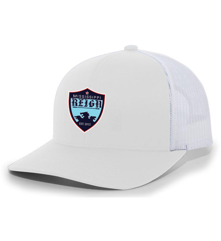Mississippi Reign Premium Flex-Fit Trucker Hat MS Reign White/White Full Color Patch - Third Coast Soccer