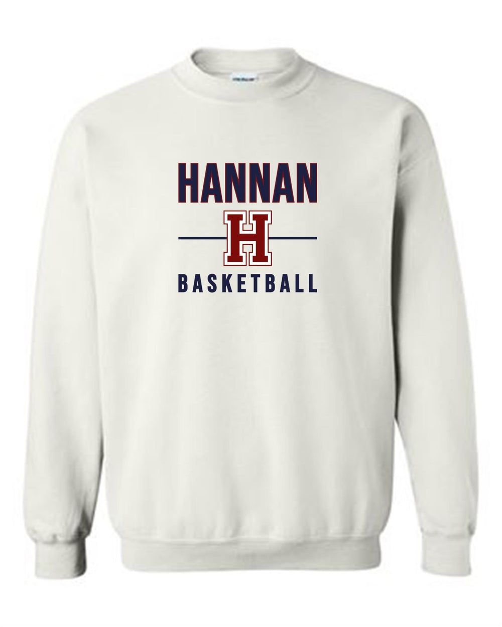 Hannan Basketball Crew Neck Sweatshirt Hannan Basketball 24 White Youth Small - Third Coast Soccer