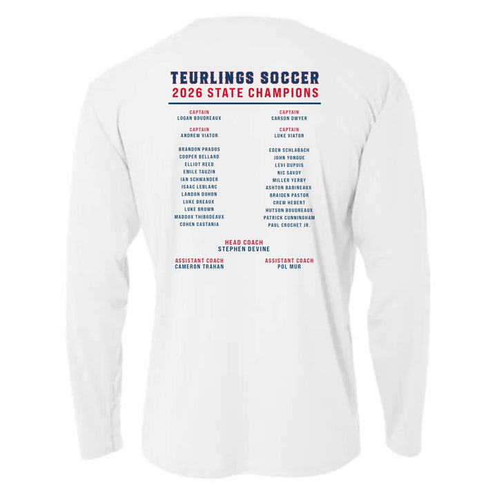 A4 Teurlings State Champions 2026 LS Shirt TCHS 26 - Third Coast Soccer