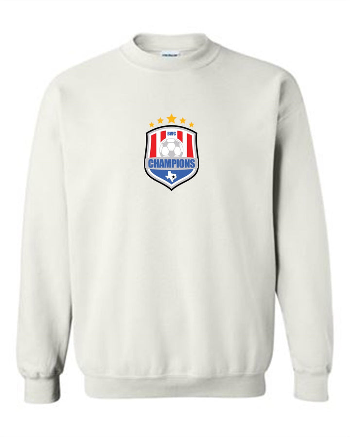 BVFC Crew Neck Sweatshirt BVFC White Center Chest 6.5" - Third Coast Soccer