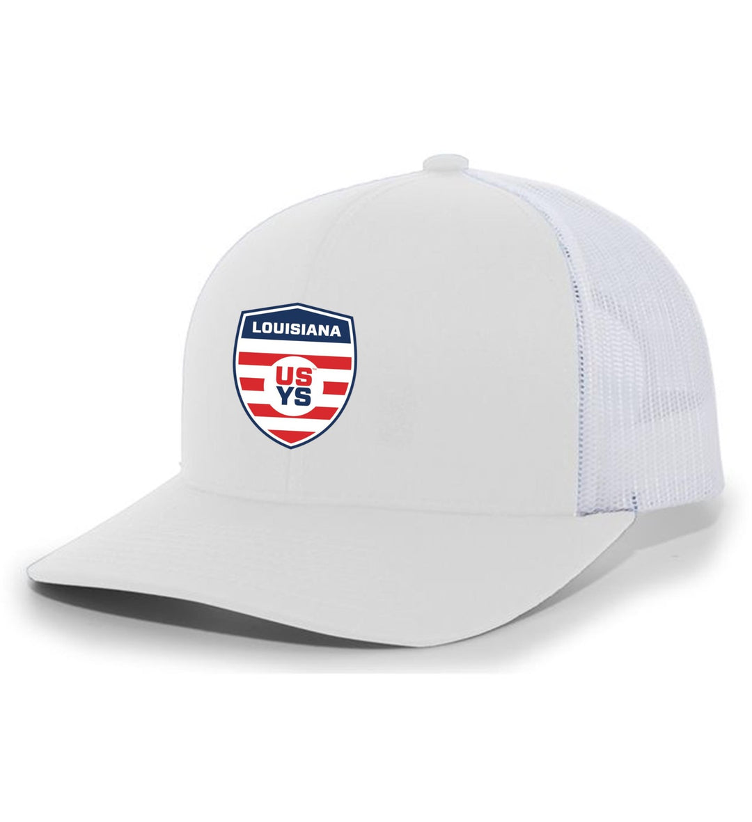 Louisiana Select Flex-Fit Premium Trucker Hat LA ODP Spiritwear White/White Full Color Patch - Third Coast Soccer