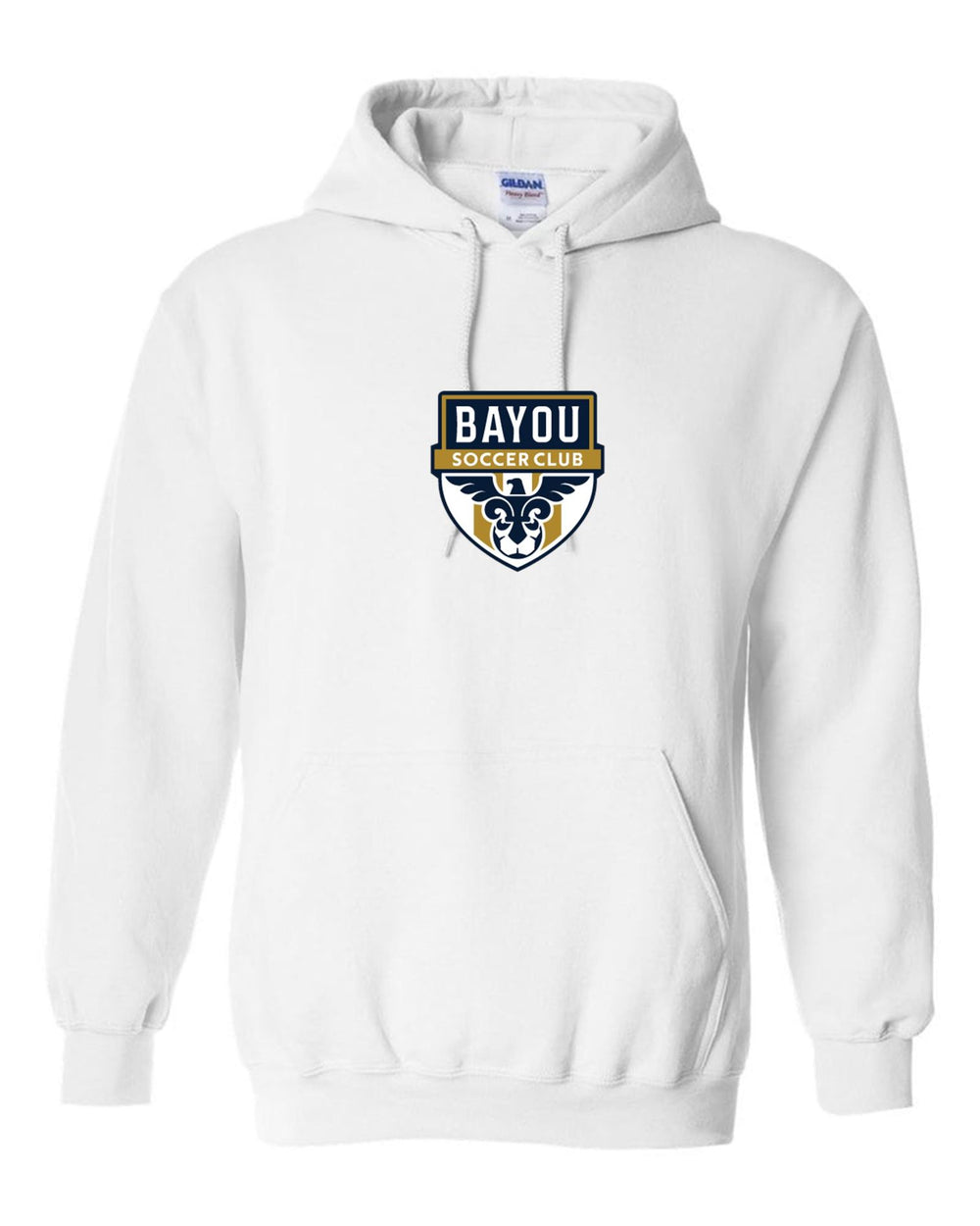 Bayou Soccer Club Hooded Sweatshirt Bayou Soccer Club Spiritwear White Mens Small - Third Coast Soccer