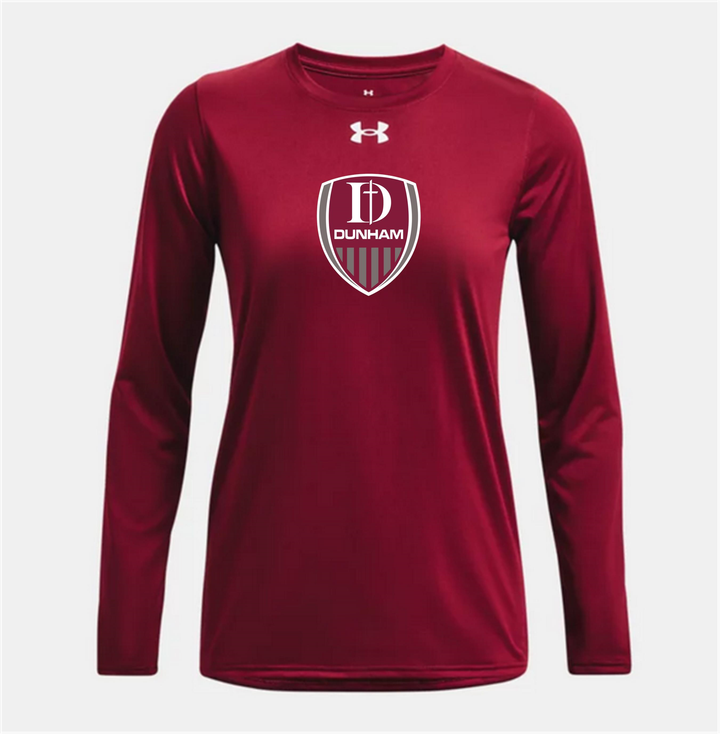 UA Dunham Womens LS Tech Tee - Cardinal Dunham   - Third Coast Soccer