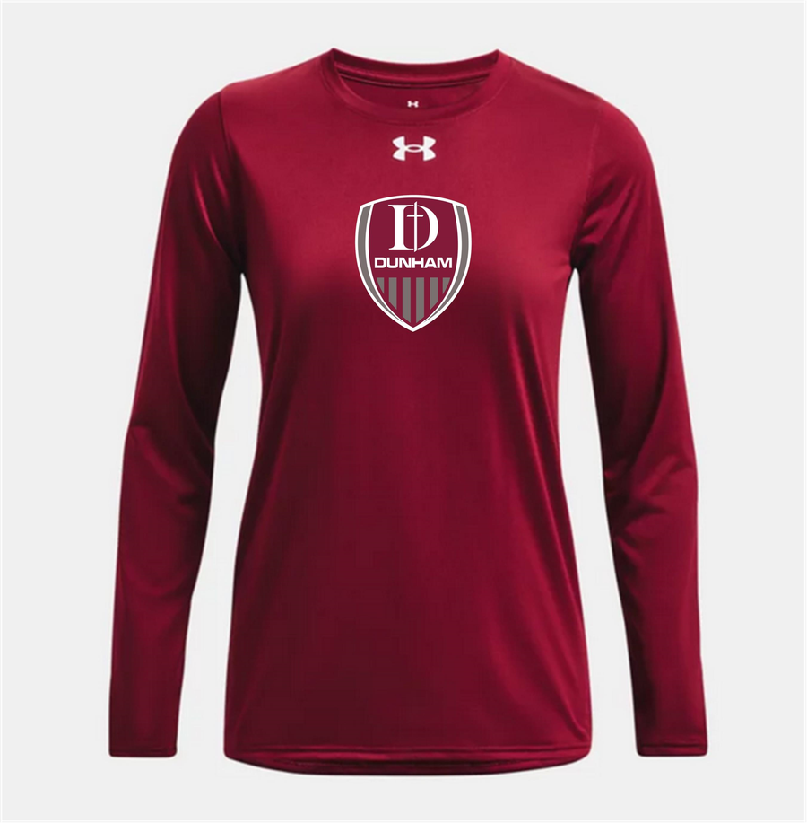 UA Dunham Womens LS Tech Tee - Cardinal Dunham   - Third Coast Soccer
