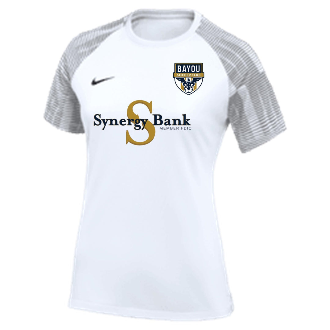 Nike Bayou SC Women's Academy Jersey - White/Grey Bayou Soccer Club 23-25 Womens X-Small White/Wolf Grey - Third Coast Soccer