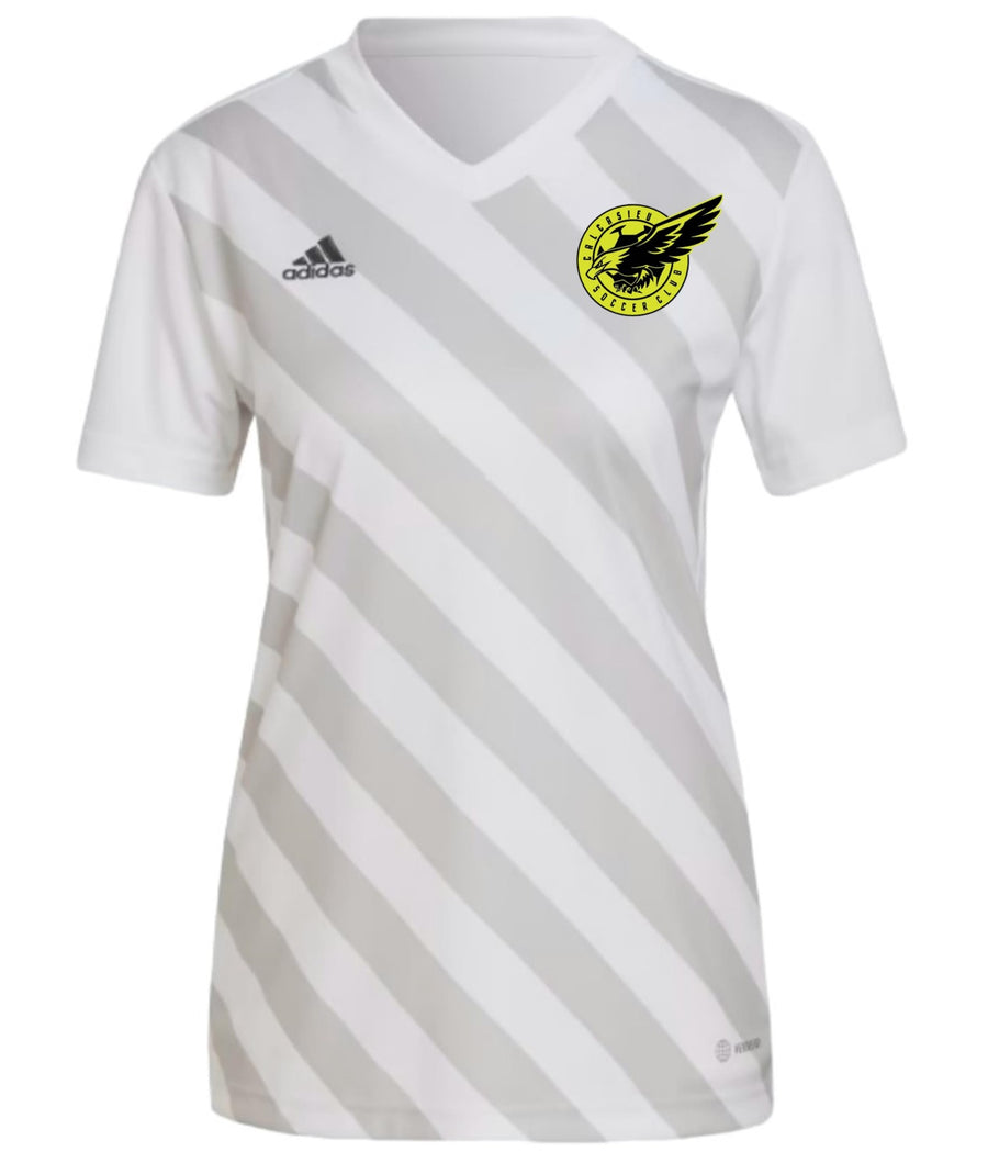 adidas CSC Women's Entrada 22 Graphic Jersey - White/Grey Calcasieu Soccer Club 23-25 White/Team Light Grey Womens X-Small - Third Coast Soccer