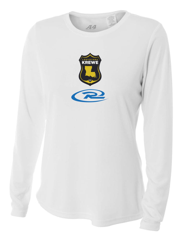 A4 LA Krewe-Rush Long-Sleeve Shirt FC - Black, Silver Or White LA Krewe Rush Spiritwear White Womens Small - Third Coast Soccer