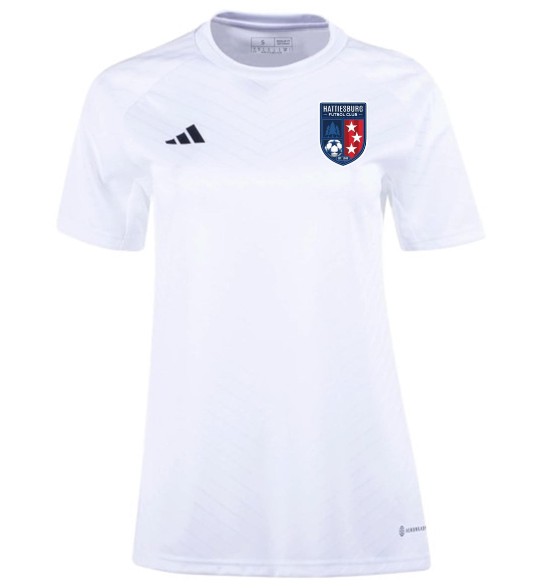 adidas HFC Women's Campeon 23 Jersey - White Hattiesburg FC 2023-2025 White/White Womens X-Small - Third Coast Soccer