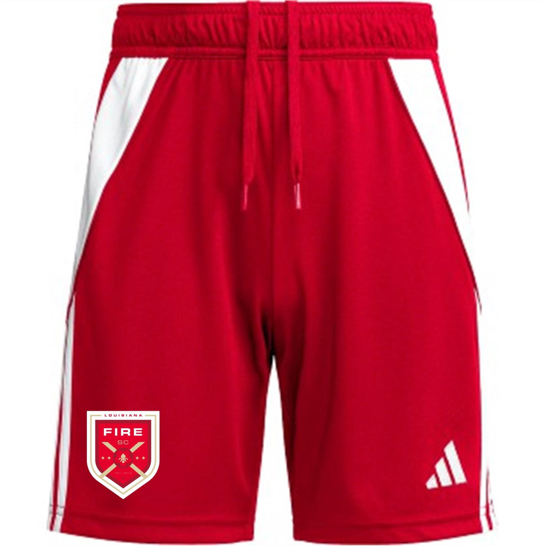 adidas Louisiana Fire Youth Tiro 24 Shorts - Red/White Louisiana Fire 2024-2026   - Third Coast Soccer