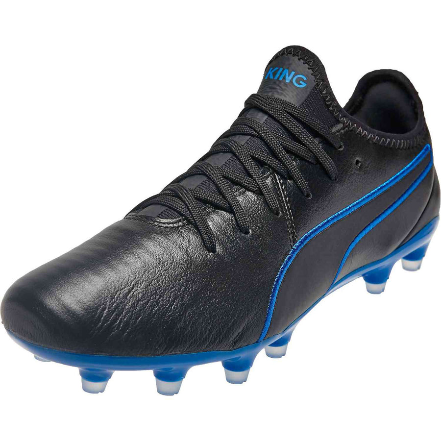 Puma King Pro FG - Puma Black/Royal Blue Mens Footwear Black Mens 6.5 - Third Coast Soccer