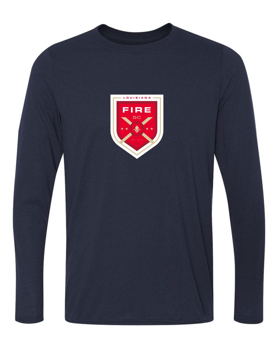 Louisiana Fire FC Long-Sleeve T-Shirt Louisiana Fire Spiritwear Navy Mens Small - Third Coast Soccer