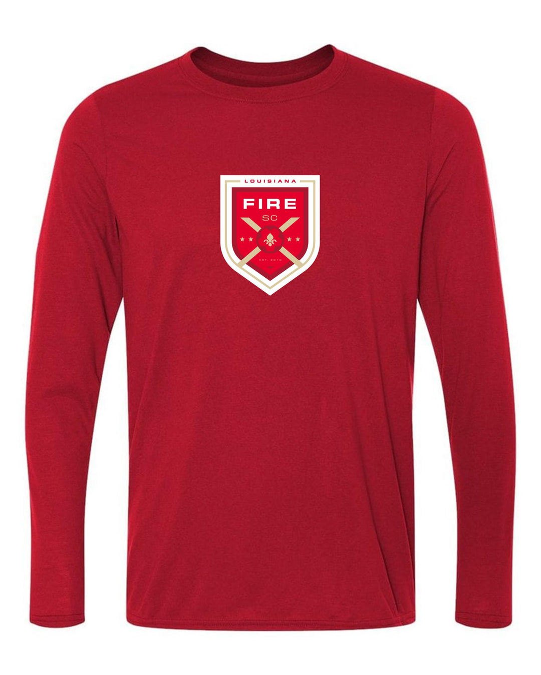 Louisiana Fire FC Long-Sleeve T-Shirt Louisiana Fire Spiritwear Red Mens Small - Third Coast Soccer