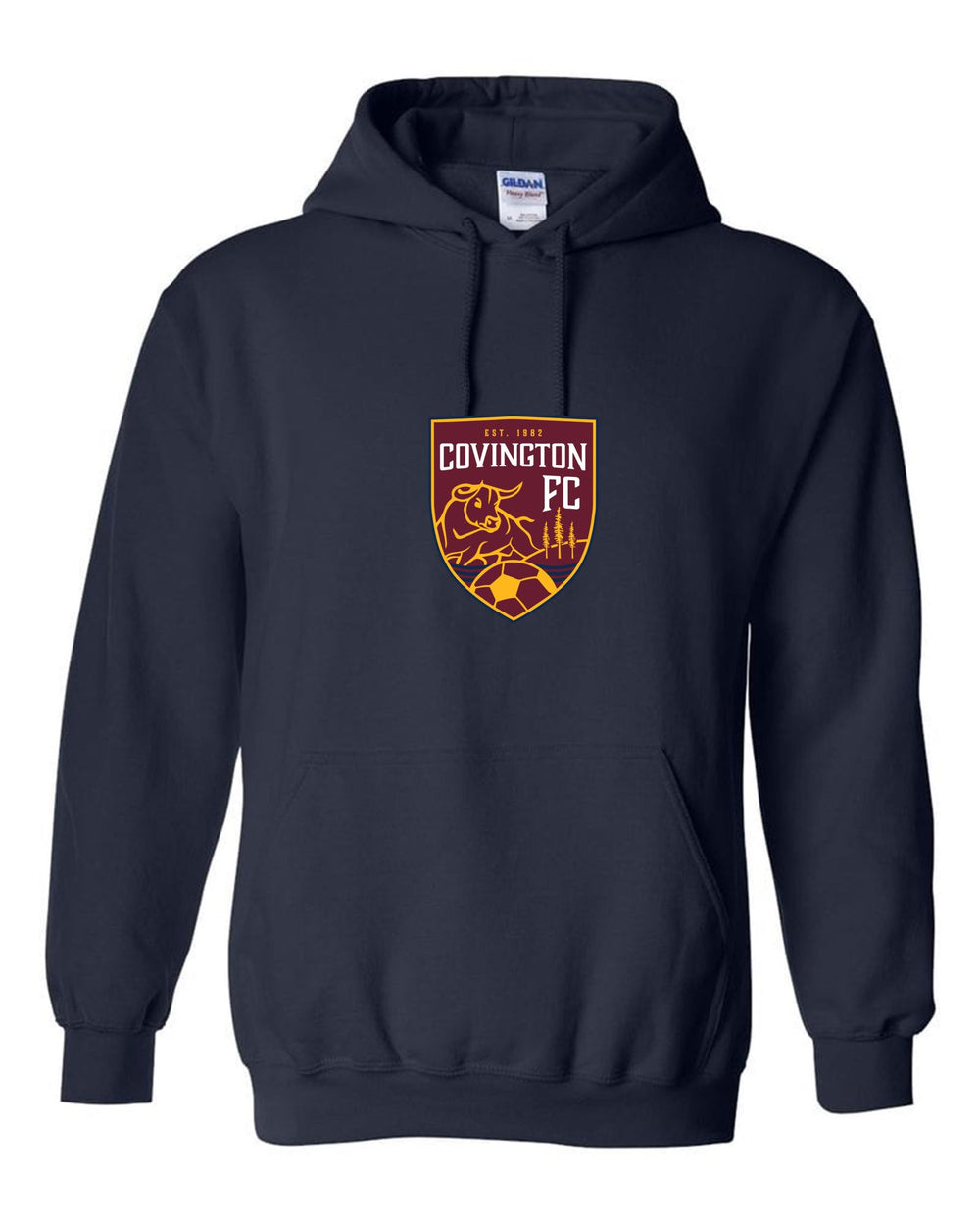 Covington FC Hooded Sweatshirt - Navy, Gold or Grey CYSA Spiritwear Navy Mens Medium - Third Coast Soccer