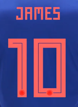 ***COLOMBIA WC 2018 NAME & NUMBER Replica Hero Printing AWAY JAMES 10 - Third Coast Soccer