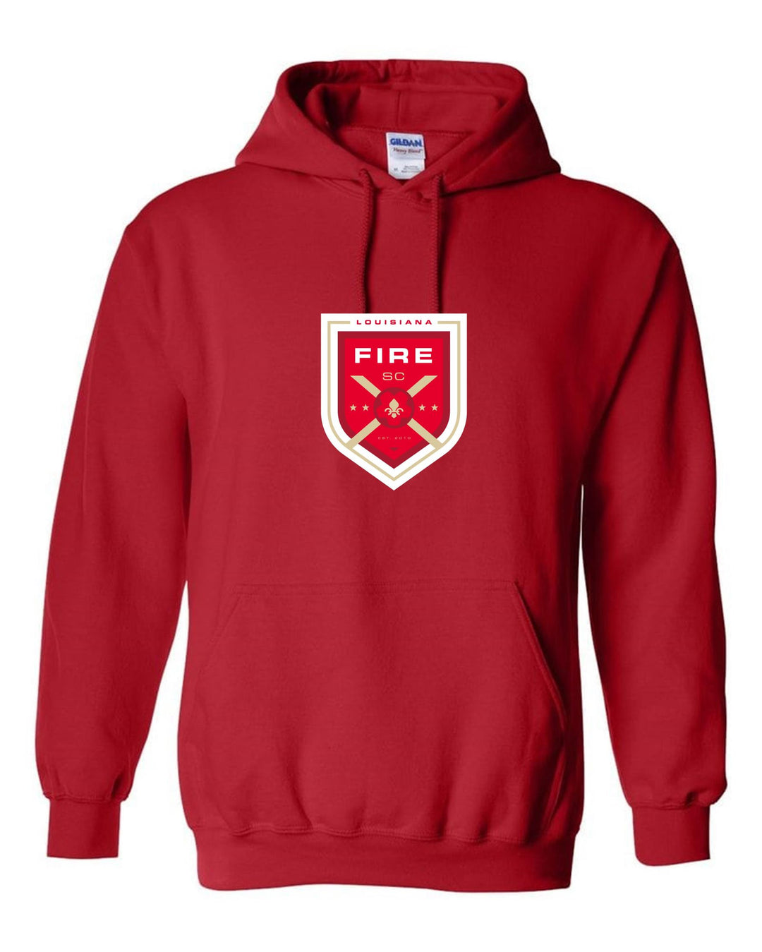 Louisiana Fire FC Shield Hoody Louisiana Fire Spiritwear Red Mens Small - Third Coast Soccer