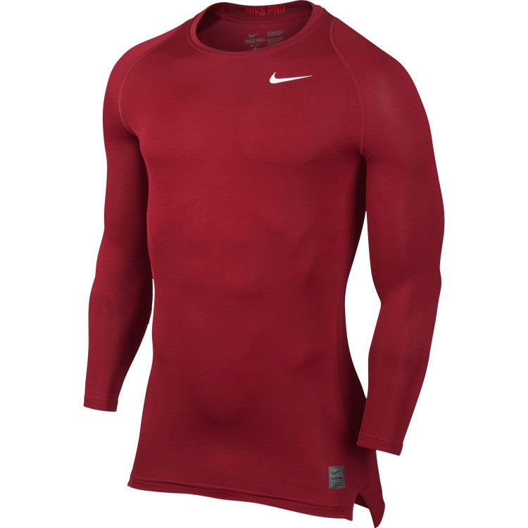 Nike Pro Cool Compression Long Sleeve Top Training Wear University Red/Cool Grey Mens Small - Third Coast Soccer