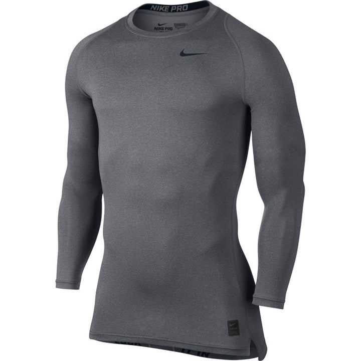 Nike Pro Cool Compression Long Sleeve Top Training Wear Carbon Heather/Black Mens Small - Third Coast Soccer