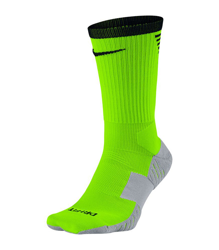 Nike Dry Squad Crew Sock Socks Electric Green/Wolf Grey/Black XSmall - Third Coast Soccer