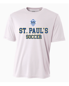 A4 St. Paul's Cooling Performance Crew Short-Sleeve Shirt - Black or White St. Pauls 24 White Mens Small - Third Coast Soccer