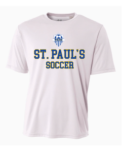 A4 St. Paul's Cooling Performance Crew Short-Sleeve Shirt - Black or White St. Pauls 24 White Mens 2Xl - Third Coast Soccer