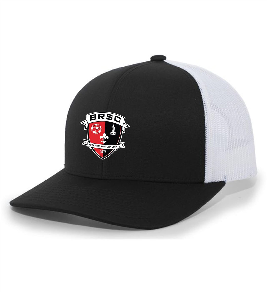 TCS BRSC Trucker Hat - Leather or Full Color Patch BRSC Spiritwear Full Color Patch Black/White - Third Coast Soccer