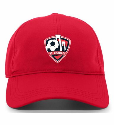 TCS SCSL Adjustable Cap St. Charles Soccer Spiritwear RED FULL COLOR PATCH - Third Coast Soccer