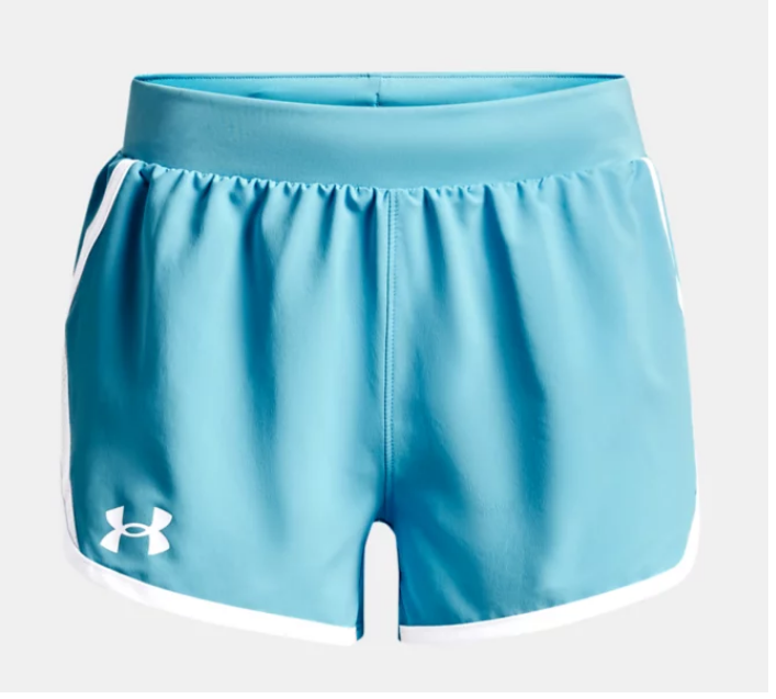 Under Armour Girls' Fly By Shorts - Fresco Blue Shorts Fresco Blue/White Youth XSmall - Third Coast Soccer