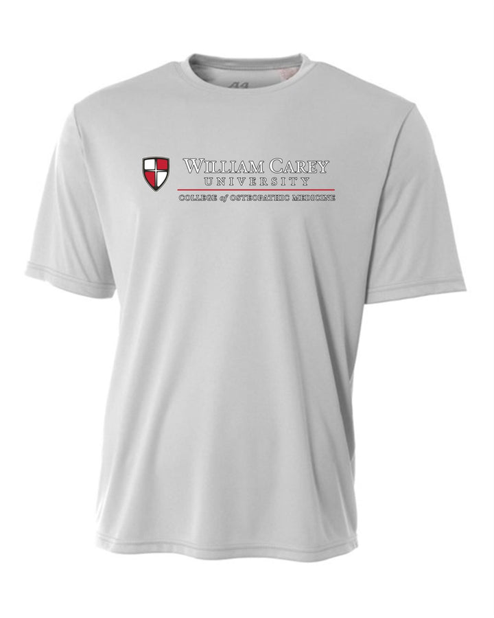 WCU College Of Osteopathic Medicine Men's Short-Sleeve Performance Shirt WCU OM Silver Grey Mens Small - Third Coast Soccer