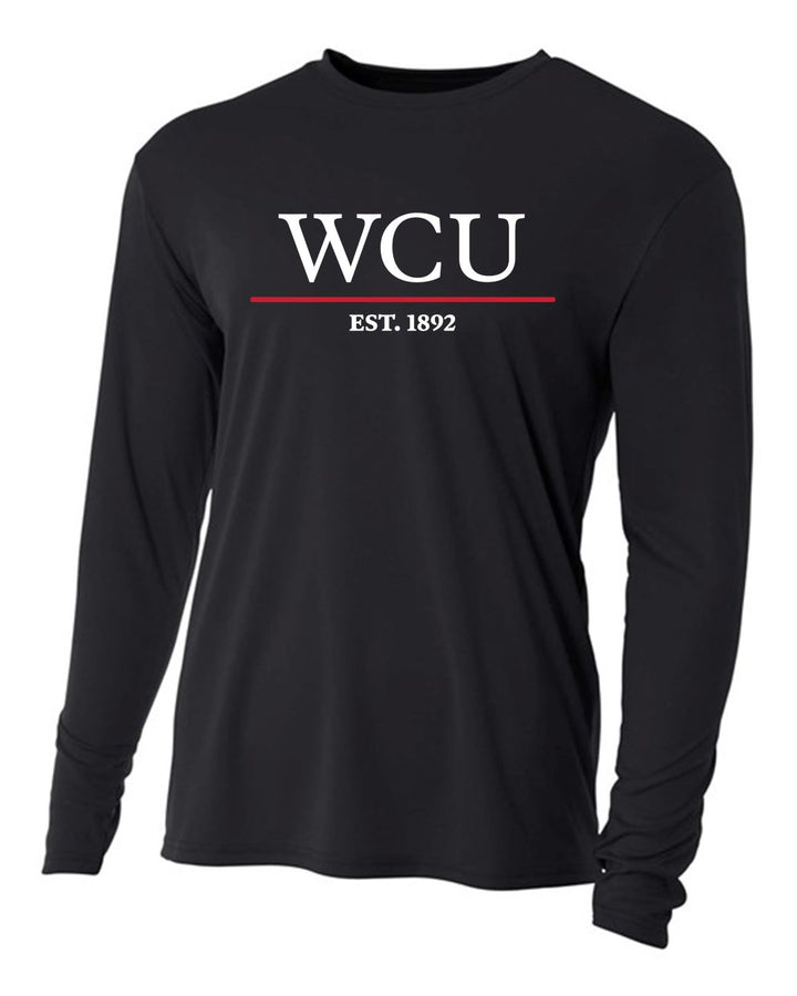 WCU Hattiesburg Campus Men's Long-Sleeve Performance Shirt WCU H Black Mens Small - Third Coast Soccer