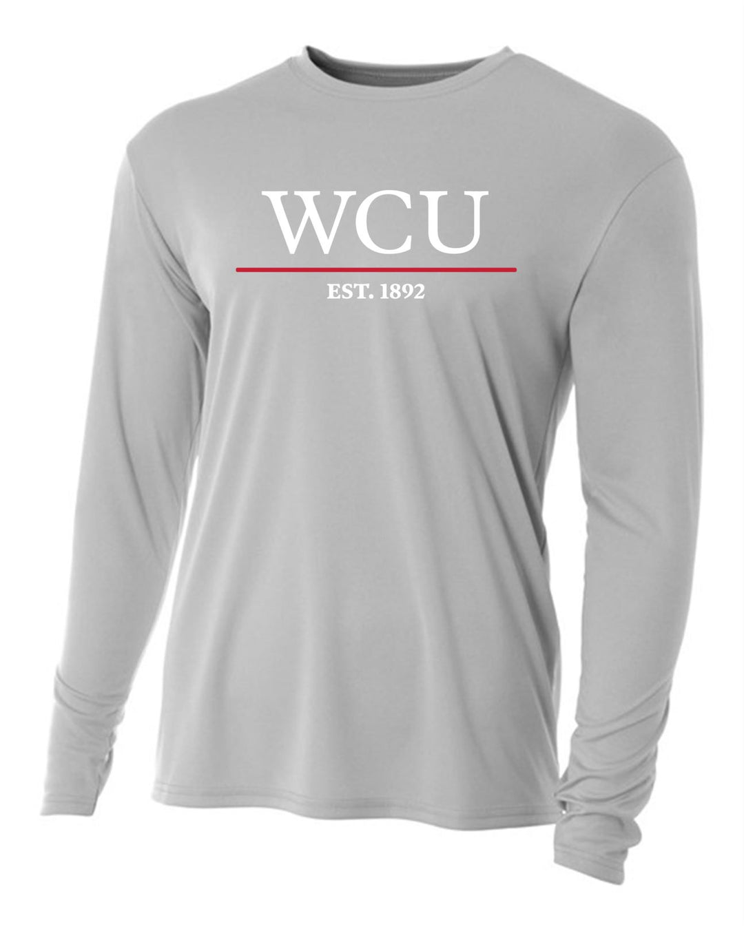 WCU Hattiesburg Campus Men's Long-Sleeve Performance Shirt WCU H Silver Grey Mens Small - Third Coast Soccer