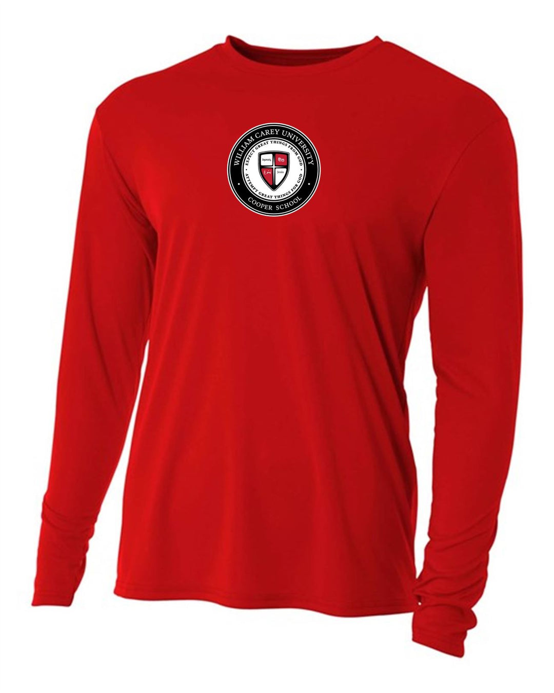 WCU Cooper School of Missions & Ministry Men's Long-Sleeve Performance Shirt WCU CSMM Red Mens Small - Third Coast Soccer