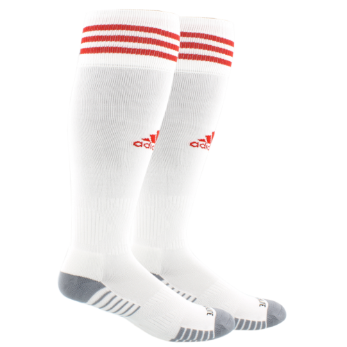 adidas Copa Zone Cushion Iv Sock - White/Red Socks SMALL (1Y-4Y) WHITE/POWER RED - Third Coast Soccer